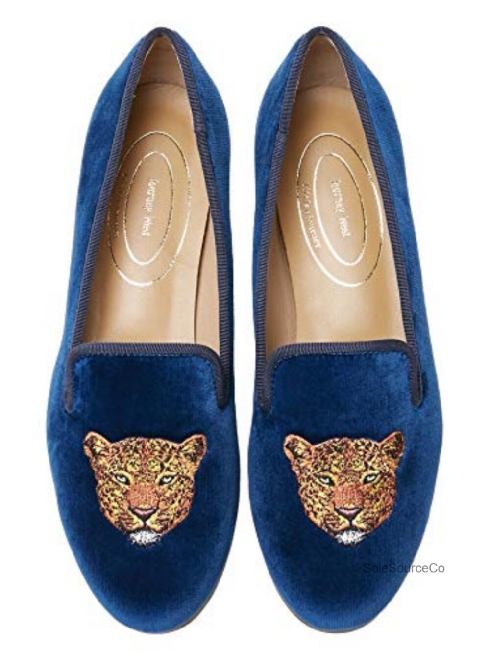 Journey West Women's Velvet Loafer Flat with Embroidery